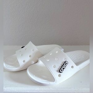 NEW! White, Classic CROCS Slide, Size 9!